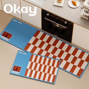 okay葡萄咖啡厨房地垫软硅藻泥吸水吸油百搭氛围感脚垫子防滑耐脏