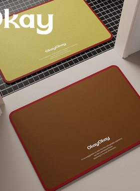 okay简约边框浴室吸水地垫纯色几何厕所门口脚垫卫生间门垫防滑垫