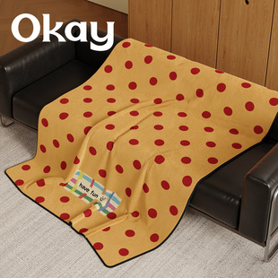 复古波点 韩系ins客厅盖毯沙发毯办公室午睡毯披肩毯学生宿舍毛毯