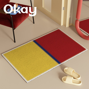 okay缪斯塔式 pvc耐脏防滑除尘脚垫子 丝圈入户地垫门口家用可裁剪
