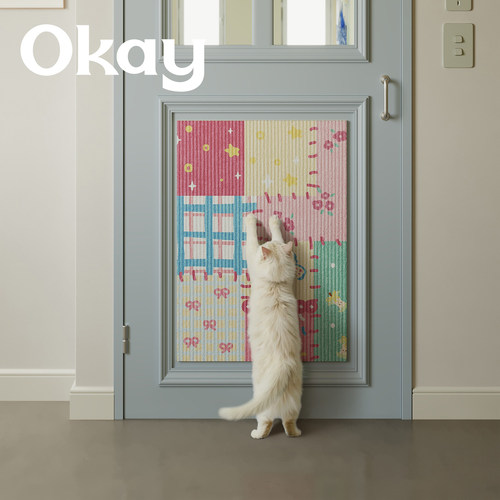 okay多格拼布猫抓垫耐抓加厚耐磨玩具背胶猫抓板沙发家具保护贴墙