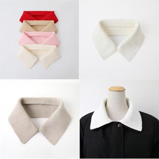 羽绒服领子防脏绒布可拆卸防脏护领百搭假领子针织螺纹秋冬天加厚