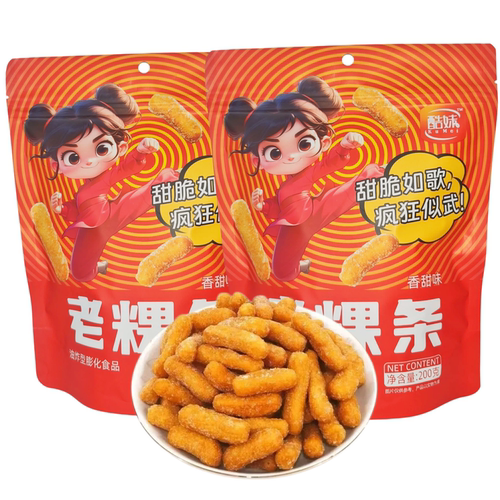 酷妹老粿条香甜味200g/袋香甜味老式江米条怀旧膨化零食追剧解馋