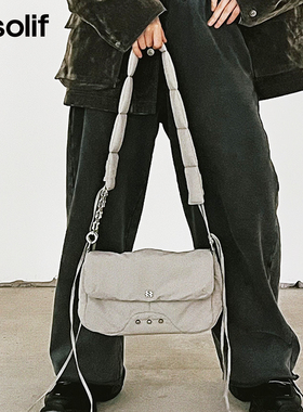 【新品】solif裂痕斜挎包原创设计轻便休闲时尚中性单肩包包男女