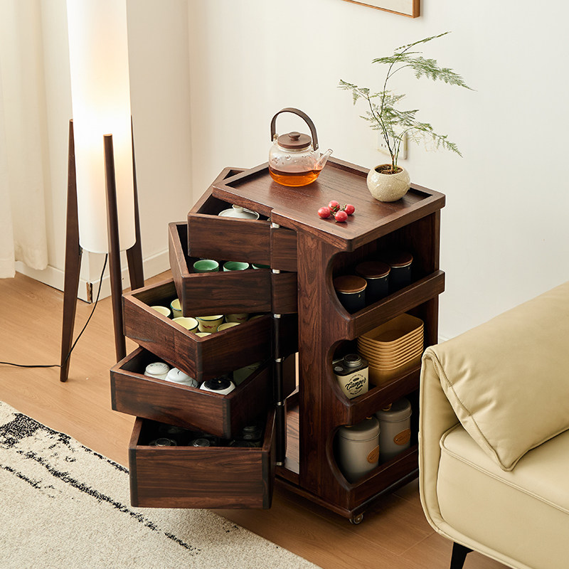 全实木老榆木胡桃色可移动茶水波比牙科柜子酒店家用民宿旋转柜子,住宅家具,可移动边柜,淘宝优惠券,粉丝福利购,淘宝优惠卷