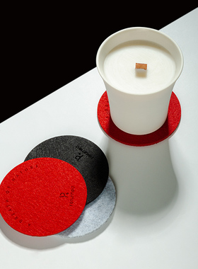 RETURNED礼棠创意高定款云影香薰蜡烛通用毛毡杯垫吸水隔热