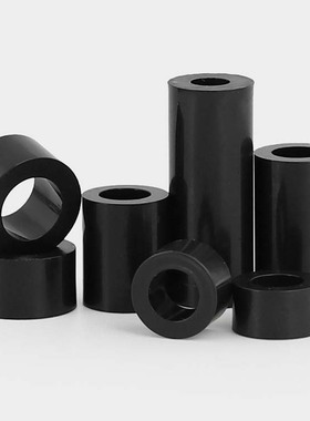 黑色尼龙隔离柱ABS直通垫柱套管圆体间隔垫圈m2M3M4M5M6M8M10-M12