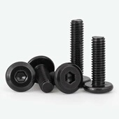 黑色304不锈钢倒边内六角螺丝斜边扁平圆头家具螺栓m2.5M3M4M8M12
