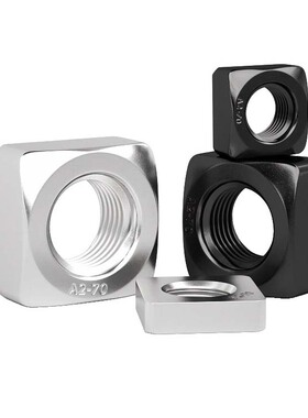 黑色304不锈钢四方螺帽螺母方帽四角方型201螺丝帽M3M4M5M6M8-M12