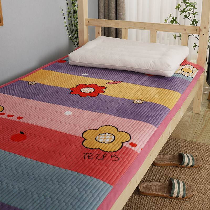 牛奶绒床盖宿舍冬季水晶绒绗缝加绒床单学生寝室单人双面两用秋冬