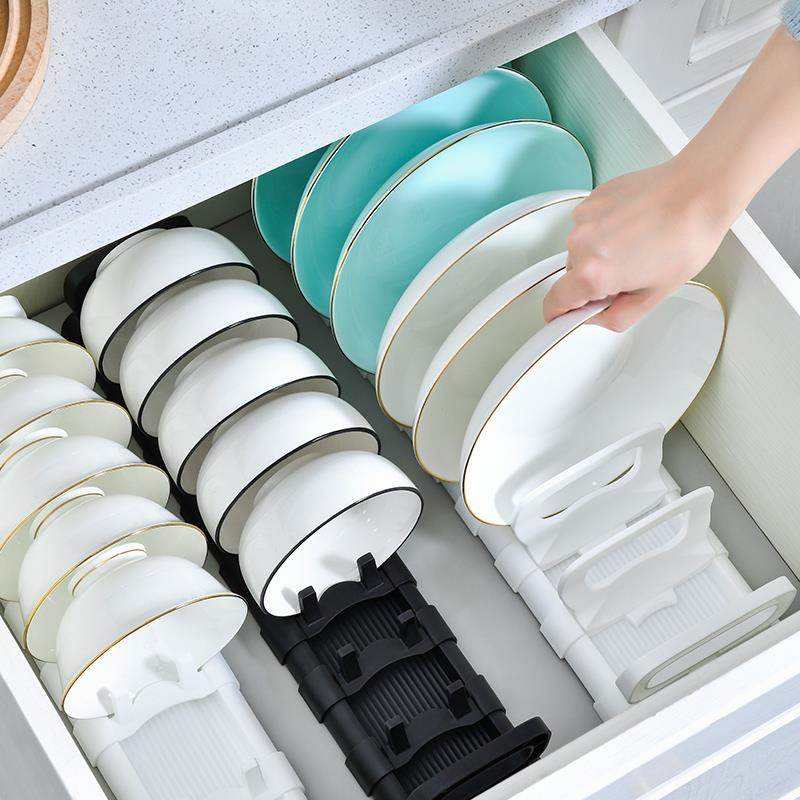 厨房橱柜内碗碟收纳架放碗架沥水架碗盘收纳置物架家用简约碗柜