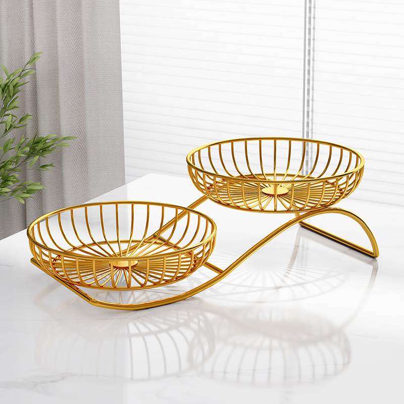 果盘客厅茶几家用多层水果盘水果置物架摆放零食盘轻奢高档水果篮