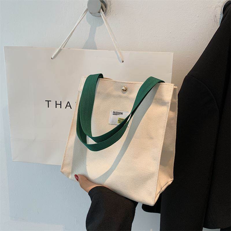 外出时尚轻便高级感洋气提饭包杂物小拎包上班族出门帆布手提袋子