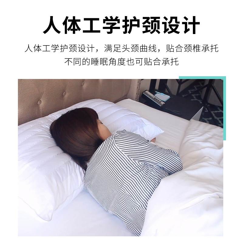 希岸酒店同款枕头荞麦枕全棉防水透气打造舒适睡眠二合一双面枕芯