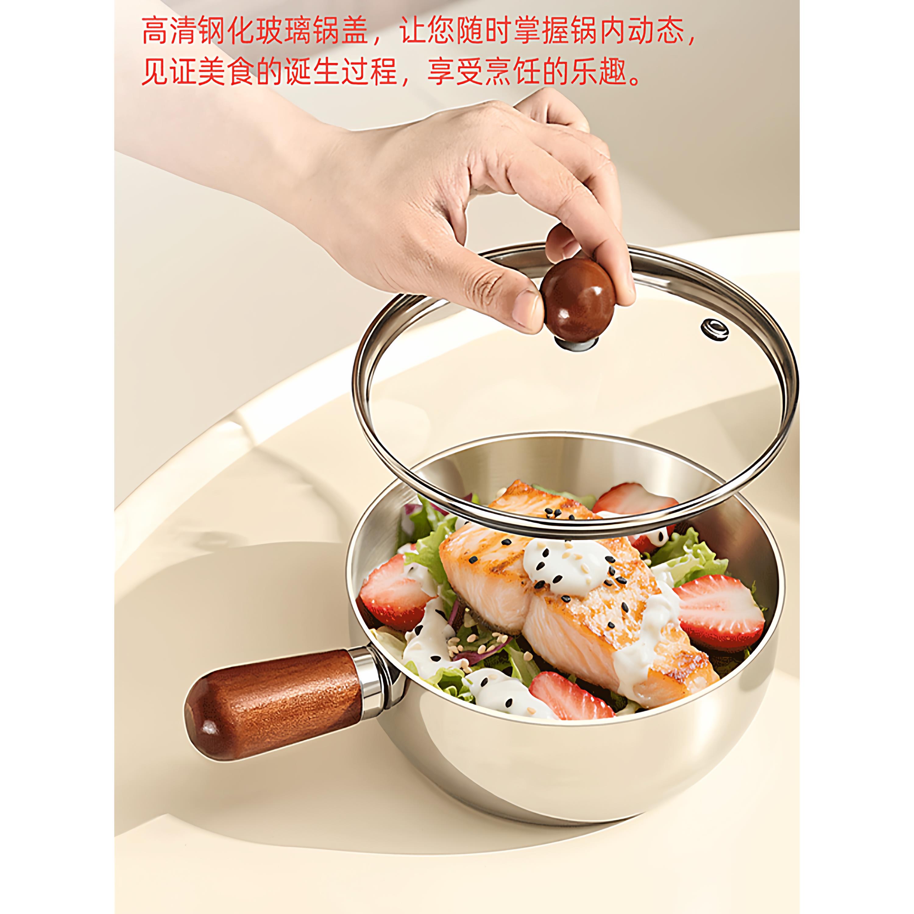 泡面碗一人食奶锅316不锈钢食品级锅碗一体宵夜泡面锅热牛奶专用图片