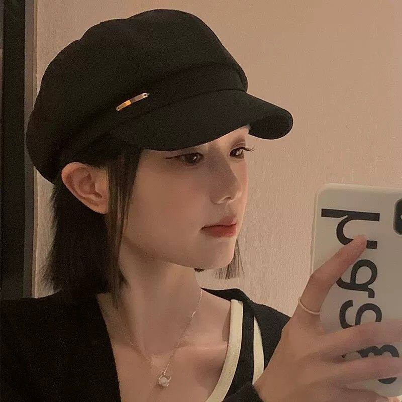 短发假发帽子一体贝雷帽假发女款 仿真人波波头假发挽丝甜美风