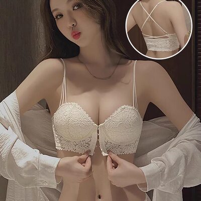 前扣内衣女小胸聚拢夏季大胸薄款收副乳防下垂性感美背文胸罩套装