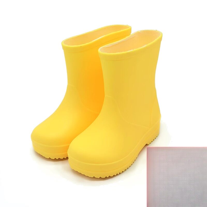 无logo纯黄色儿童雨靴女幼儿园宝宝跳舞防滑中小孩水鞋男