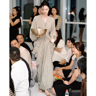 新中式女装连衣裙2023新款长袖设计师款小众高级感禅意长裙女秋季