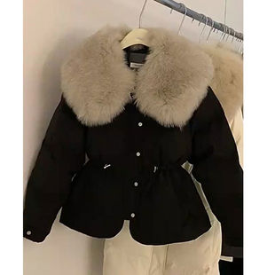 2024冬季新款高端超好看小香风短款小个子黑色加厚羽绒棉服女外套