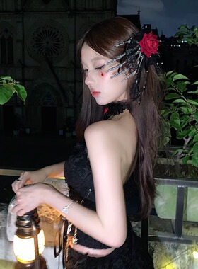 狩猎时刻！！暗黑系手骨发箍哥特朋克万圣节cos装饰道具发夹头饰