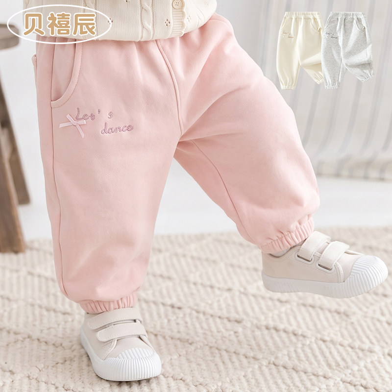女童裤子秋季新款卫裤秋装儿童休闲裤婴儿小童宝宝卡通运动束脚裤