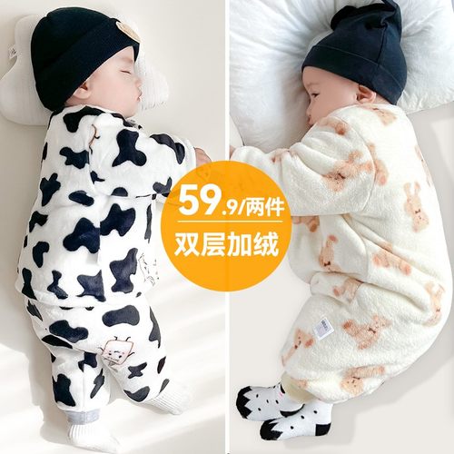 宝宝珊瑚绒连体衣加厚