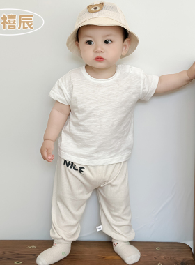 婴儿衣服夏季纯棉薄款婴幼儿童上衣纯白色0-1-3岁男女宝宝短袖T恤