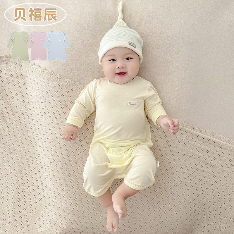 莫代尔婴儿睡衣夏季薄款空调服图片