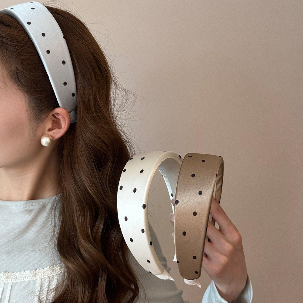 2026新款宽边波点圆点发箍女头箍压发卡碎发捆头饰发旅高颅顶发窟