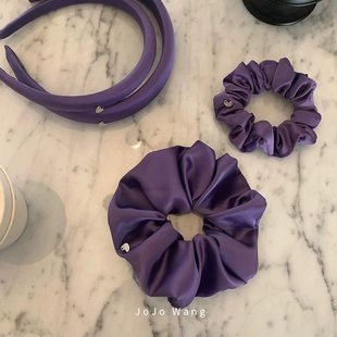 高级又显白！紫色系缎面发箍女外出发圈肠圈发卡韩国头箍发饰头饰