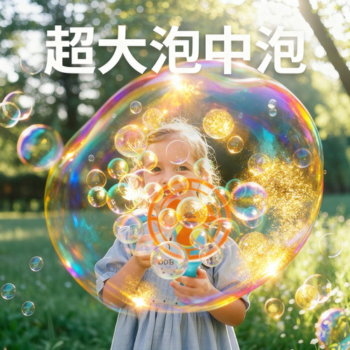 泡啵纷泡中泡手持电动大泡泡机