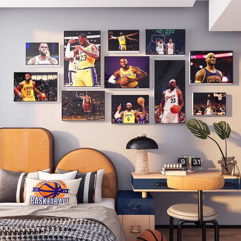 NBA詹姆斯科比主题墙壁贴纸画篮球明星男孩卧室宿舍墙面装饰海报