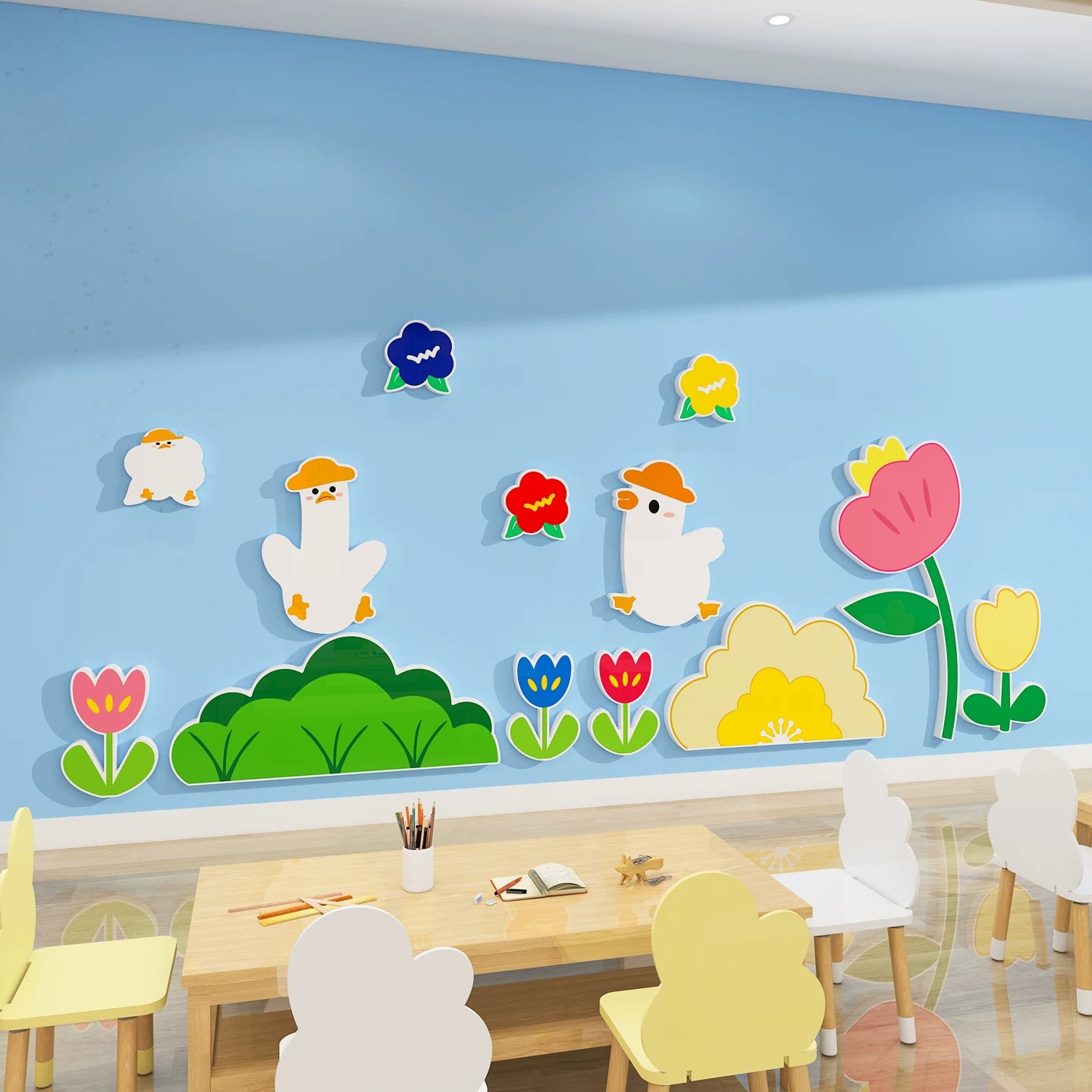 幼儿园环创主题文化墙成品托管班教室墙面装饰楼梯走廊布置墙贴