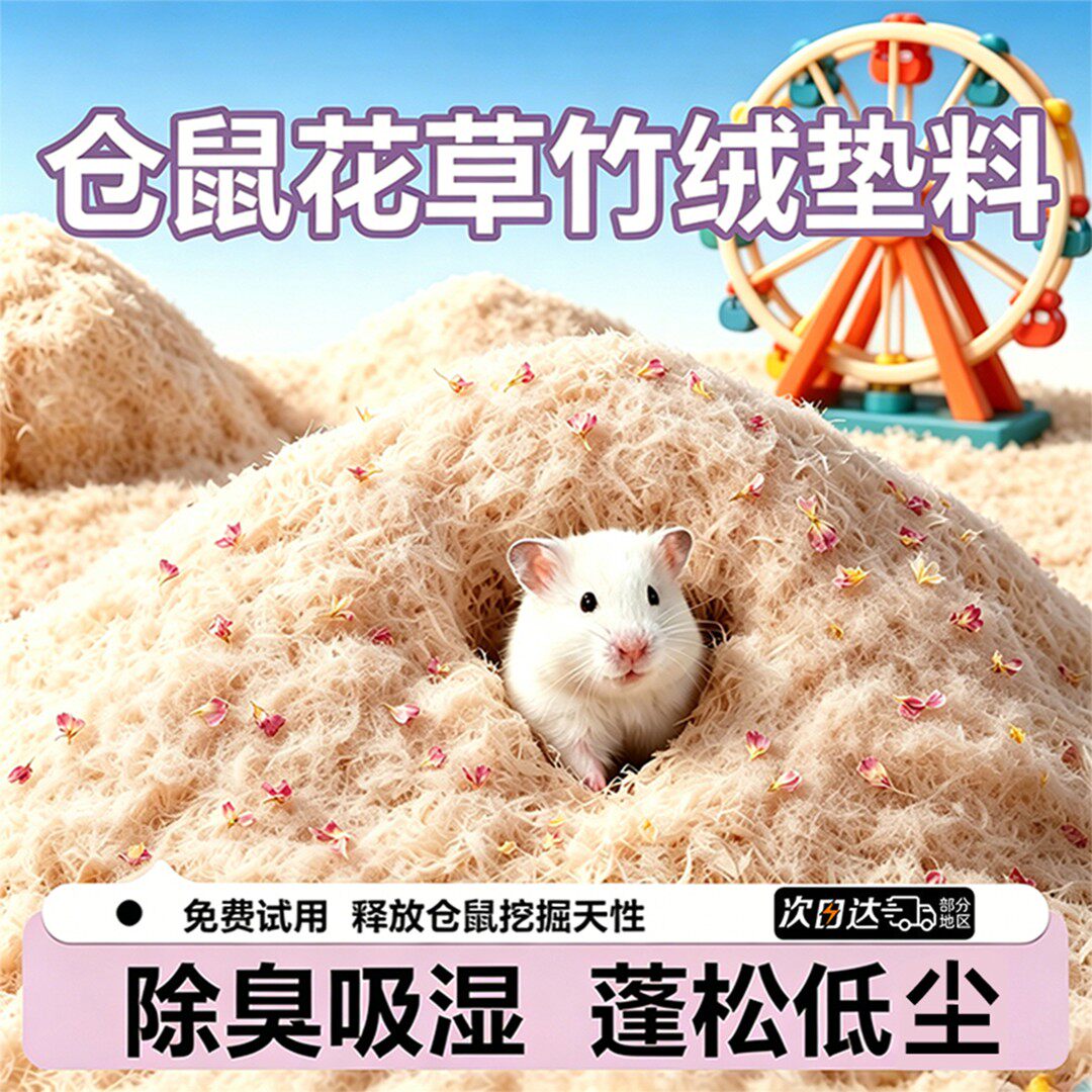 仓鼠垫料竹绒木屑金丝熊芦丁鸡夏天垫料仓鼠用品小宠专用柔软透气