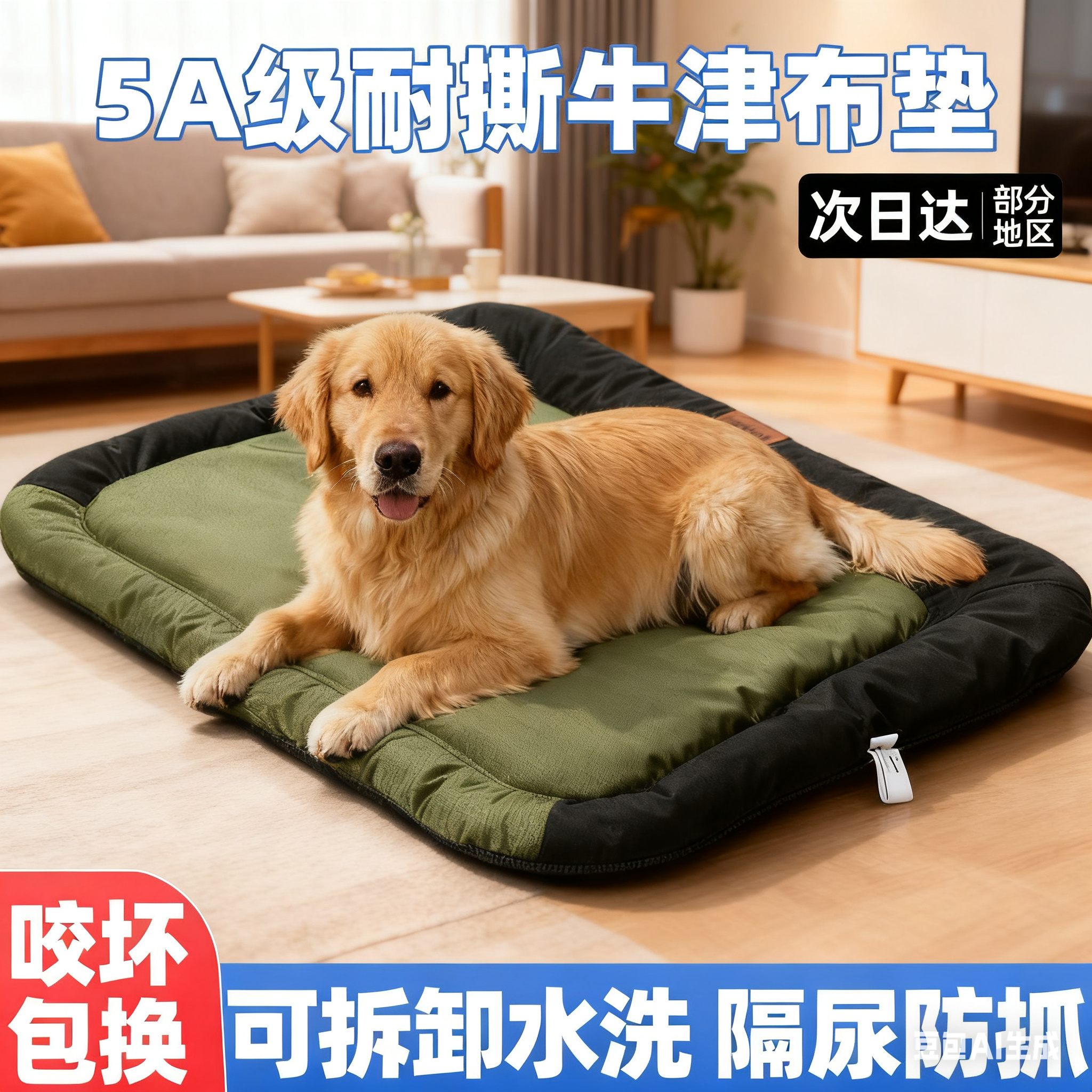 狗垫子冬加厚耐撕咬四季通用牛津布不粘毛可水洗猫睡觉用宠物地垫