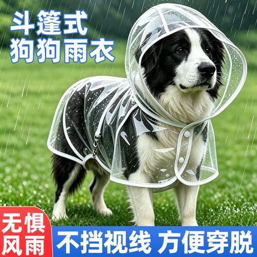 狗狗雨衣斗篷护肚泰迪用小中大型犬柴犬柯基透明雨披防水宠物衣服