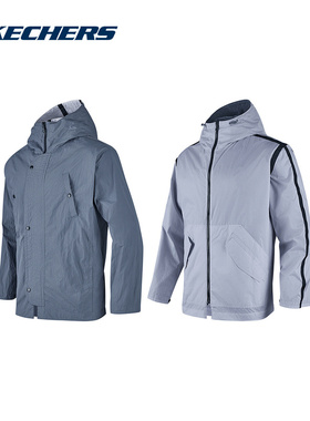 Skechers斯凯奇秋季男女同款连帽外套休闲上衣 P324U010/02GB