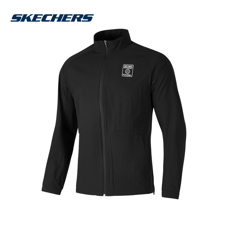 Skechers斯凯奇秋季男款梭织休闲运动纯色外套 P324M015/0018,运动服/休闲服装,运动茄克/外套,淘宝优惠券,粉丝福利购,淘宝优惠卷
