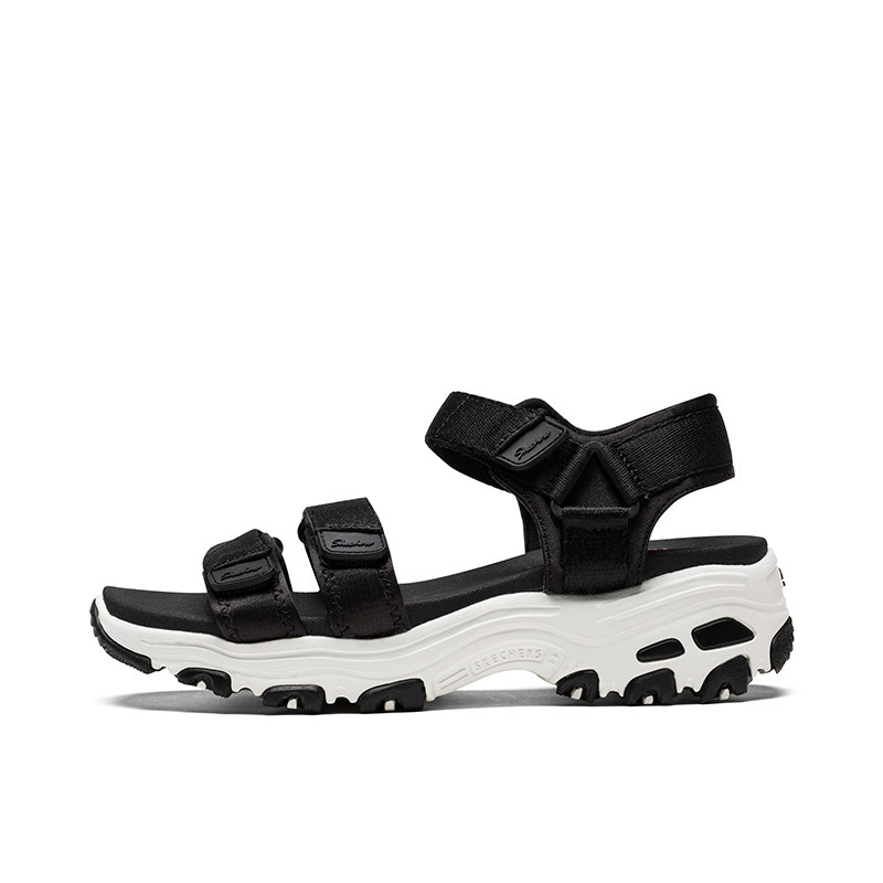 斯凯奇运动凉鞋女鞋夏季新款魔术贴厚底轻便休闲沙滩鞋31514/B