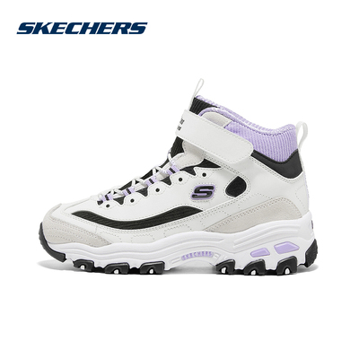 Skechers斯凯奇女童加绒保暖舒适高帮雪地靴老爹鞋 319255L/WBPR