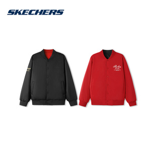 Skechers斯凯奇新年款男女同款秋冬棉服双面穿裥棉外套 L126U024
