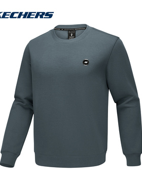 Skechers斯凯奇基础简约套头衫冬男深灰色针织卫衣 P425M162/02CF