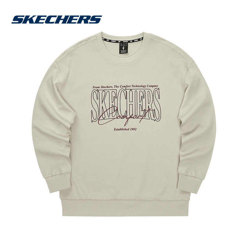 SKECHERS斯凯奇冬季男女款套头衫针织休闲卫衣 L324U059-0046