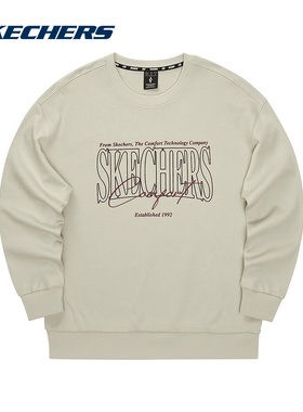 SKECHERS斯凯奇冬季男女款套头衫针织休闲卫衣 L324U059-0046