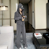新款-现货绒感休闲上衣外套＋垂感直筒裤套装-7733-p175-k238，女装套装/套裙，2C168