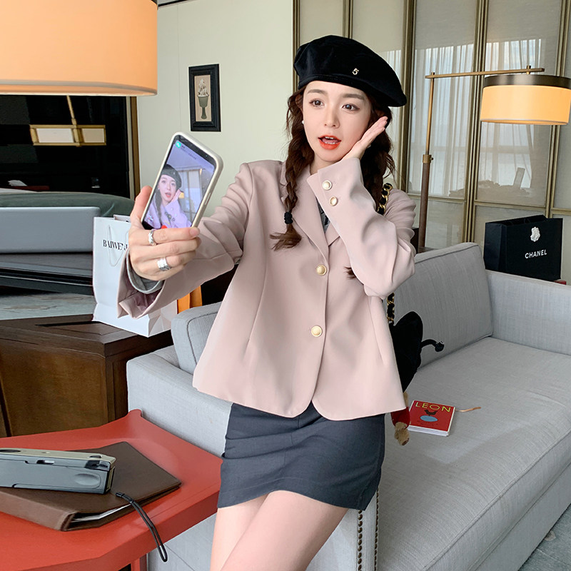 小香风短款粉色西装外套女春秋2025新款小个子高级感爆款甜辣复古,女装西装,2C168