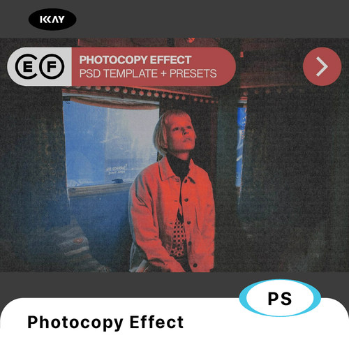复古做旧颗粒噪点图片影印效果Ps特效样机设计套件PHOTOCOPY