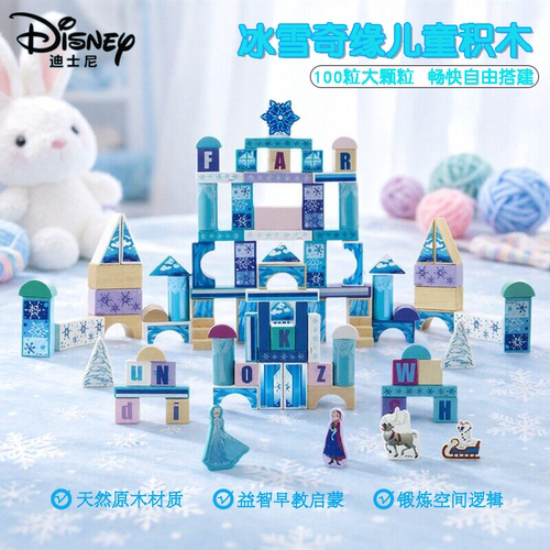 迪士尼冰雪奇缘木质大颗粒积木