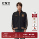 CNC男装 奥莱侧边条logo绣花廓形棒球服立领夹克男秋冬新款 外套